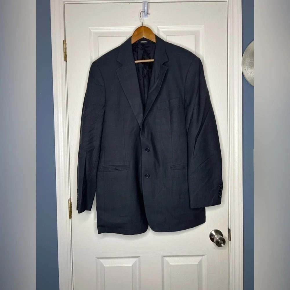 Brooks Brothers 346 Mens 42L Blue Plaid Wool Suit Jacket Blazer Sport Coat 42 L